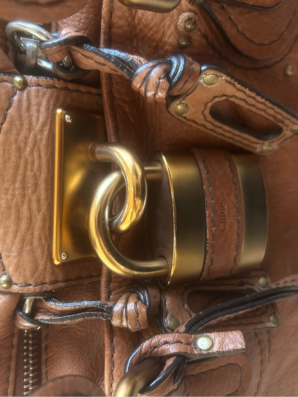 Chloe Brown Leather Paddington Satchel with Gold Hardware - Picture 12 of 13